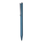 Recycled aluminium twist pen with blue Dokumental® ink royal blue colour