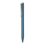Recycled aluminium twist pen with blue Dokumental® ink royal blue colour