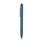 Recycled aluminium pen with stylus and blue ink royal blue colour