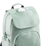 RPET laptop backpack with anti-theft flap and secure zips, 16” green colour