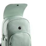 RPET laptop backpack with anti-theft flap and secure zips, 16” green colour