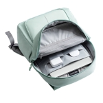 RPET laptop backpack with anti-theft flap and secure zips, 16” green colour