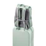 RPET laptop backpack with anti-theft flap and secure zips, 16” green colour