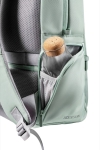 RPET laptop backpack with anti-theft flap and secure zips, 16” green colour