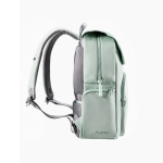 RPET laptop backpack with anti-theft flap and secure zips, 16” green colour