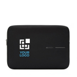 Water-repellent RPET 1200D fabric laptop sleeve, 14” black colour