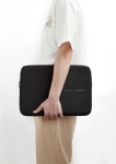 Water-repellent RPET 1200D fabric laptop sleeve, 14” black colour