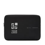 Water-repellent RPET 1200D fabric laptop sleeve, 16” black colour