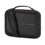 Water-repellent RPET, branded laptop case, 14” black colour