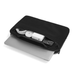 Water-repellent RPET, branded laptop case, 14” black colour