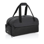 Spacious RPET travel bag with front pocket black colour