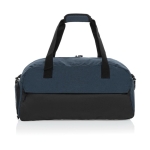 Spacious RPET travel bag with front pocket blue colour