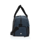 Spacious RPET travel bag with front pocket blue colour