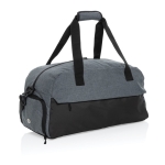 Spacious RPET travel bag with front pocket grey colour