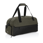 Spacious RPET travel bag with front pocket green colour