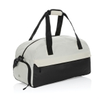 Spacious RPET travel bag with front pocket off white colour