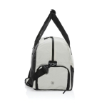 Spacious RPET travel bag with front pocket off white colour
