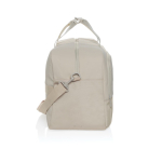 RPET travel bag with large compartment and trolley strap beige colour fourth view