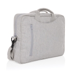 Recycled cotton laptop case with front pocket, 15.4” grey colour