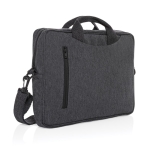 Recycled cotton laptop case with front pocket, 15.4” matt silver colour
