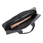 Recycled cotton laptop case with front pocket, 15.4” matt silver colour