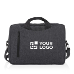Recycled cotton laptop case with front pocket, 15.4” matt silver colour