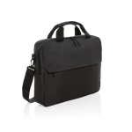 RPET laptop briefcase with multiple interior pockets, 15.6” black colour