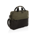 RPET laptop briefcase with multiple interior pockets, 15.6” green colour