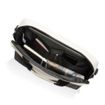 RPET laptop briefcase with multiple interior pockets, 15.6” off white colour fifth view