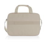 RPET briefcase with front pocket and decorative stitching, 15.6” beige colour