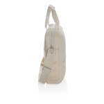 RPET briefcase with front pocket and decorative stitching, 15.6” beige colour