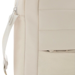 RPET briefcase with front pocket and decorative stitching, 15.6” beige colour