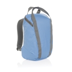 Youth-style RPET laptop backpack with compartments, 14” cyan blue colour