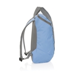 Youth-style RPET laptop backpack with compartments, 14” cyan blue colour