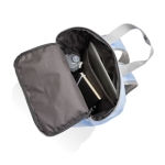 Youth-style RPET laptop backpack with compartments, 14” cyan blue colour