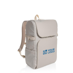 Multipurpose weekend backpack with 15.6” laptop compartment beige colour