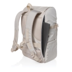 Multipurpose weekend backpack with 15.6” laptop compartment beige colour