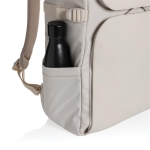 Multipurpose weekend backpack with 15.6” laptop compartment beige colour