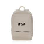 RPET laptop backpack with interior organisers, 15.6” beige colour