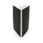 Recycled, branded felt notebook, A5, ruled pages black colour fifth view
