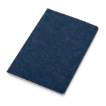 Recycled, branded felt notebook, A5, ruled pages blue colour