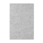 Recycled, branded felt notebook, A5, ruled pages grey colour