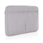Recycled cotton laptop sleeve with front pockets, 15.6” grey colour