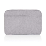 Recycled cotton laptop sleeve with front pockets, 15.6” grey colour