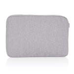 Recycled cotton laptop sleeve with front pockets, 15.6” grey colour
