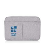 Recycled cotton laptop sleeve with front pockets, 15.6” grey colour