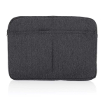 Recycled cotton laptop sleeve with front pockets, 15.6” matt silver colour