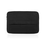 RPET laptop sleeve with seams and front pocket, 15.6” black colour