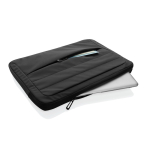 RPET laptop sleeve with seams and front pocket, 15.6” black colour fourth view