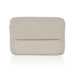 RPET laptop sleeve with seams and front pocket, 15.6” beige colour